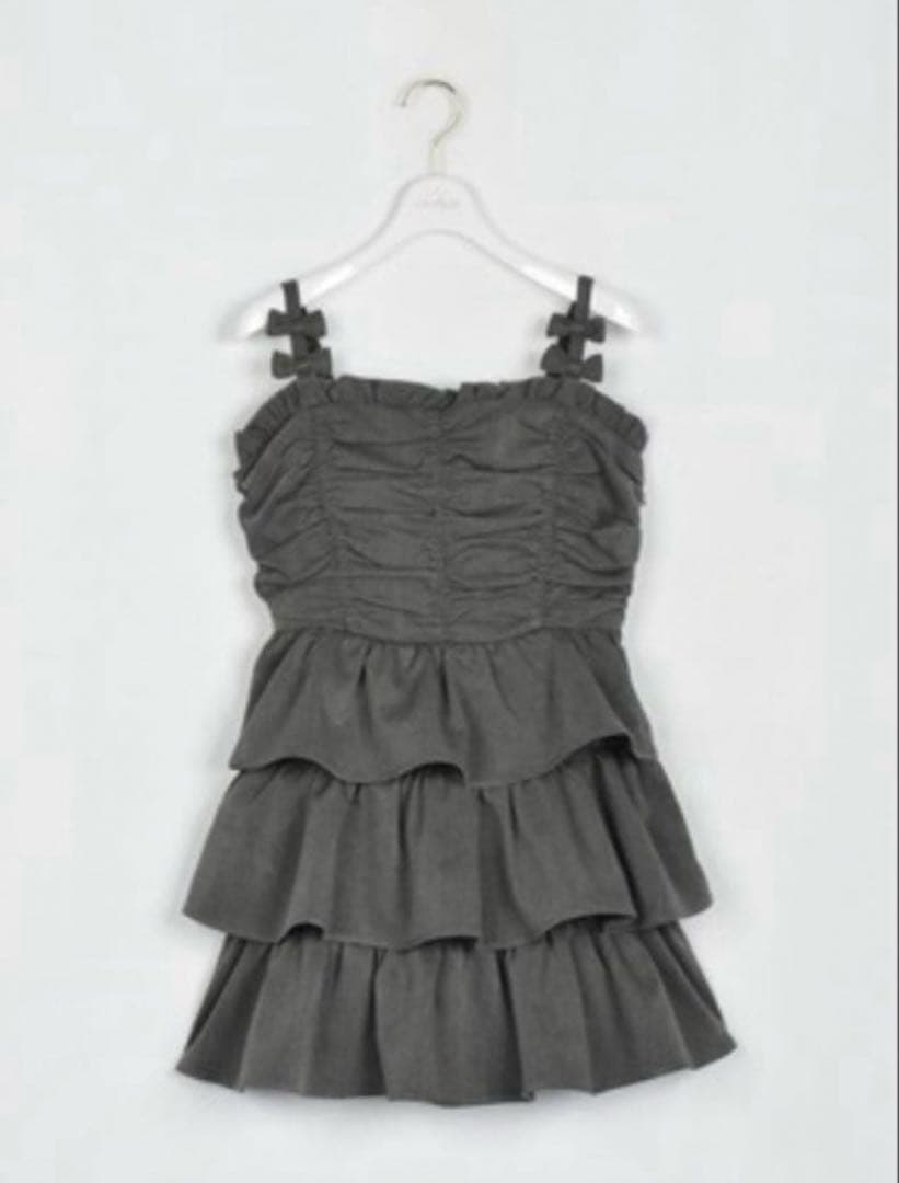 evelyn リボンキャミギャザーOP チャコール - メルカリ