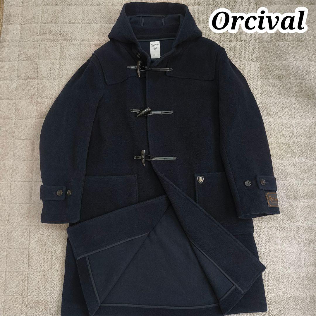 【未使用級】Orcival ネイビー ダッフルコート パイル地 大きいサイズ4 未使用級】Orcival ネイビー ダッフルコート パイル地 大きいサイズ4