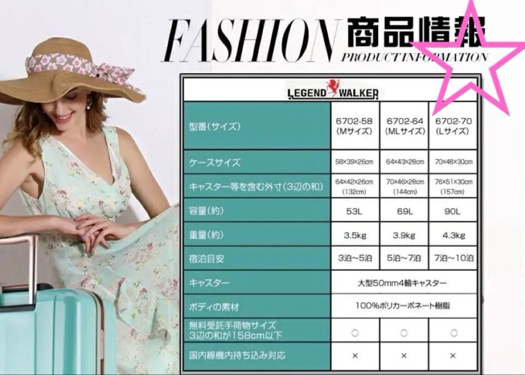 レジェンドウォーカー ラフカーボンホワイトゴールド キャリーケース90ℓ
