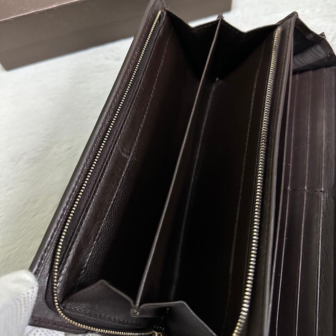 GUCCI グッチ 長財布 インターロッキング ブラウン グッチシマ GG