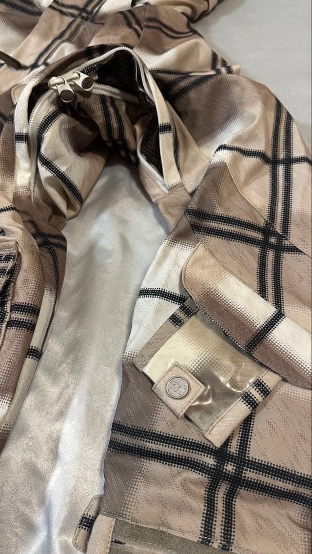 美品 mistral スノボウェア レディースM 上下セット 茶系 天然ボア付