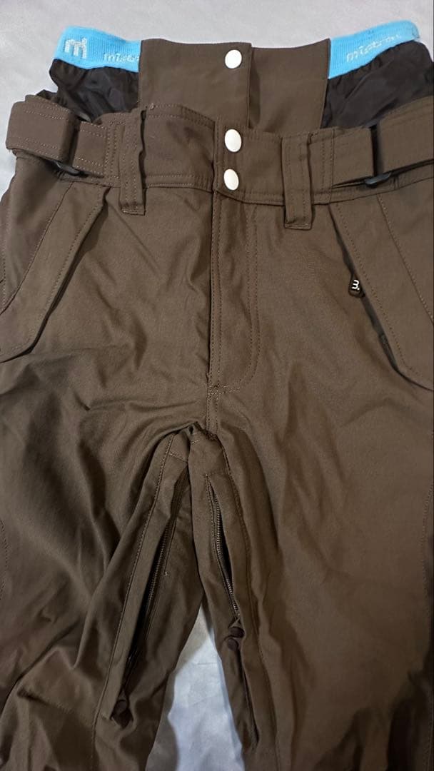 美品 mistral スノボウェア レディースM 上下セット 茶系 天然ボア付