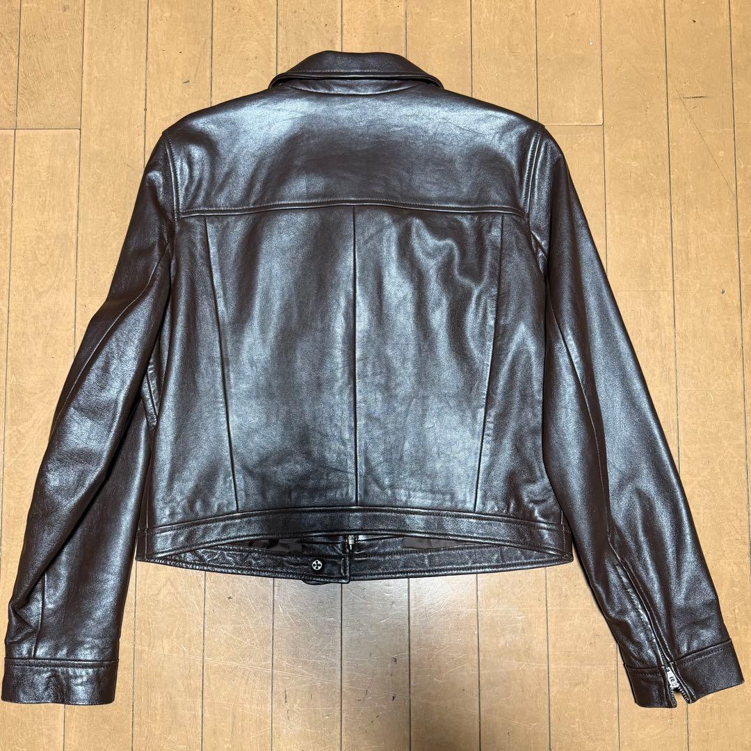90'sGap single zip cropped leatherjacket
