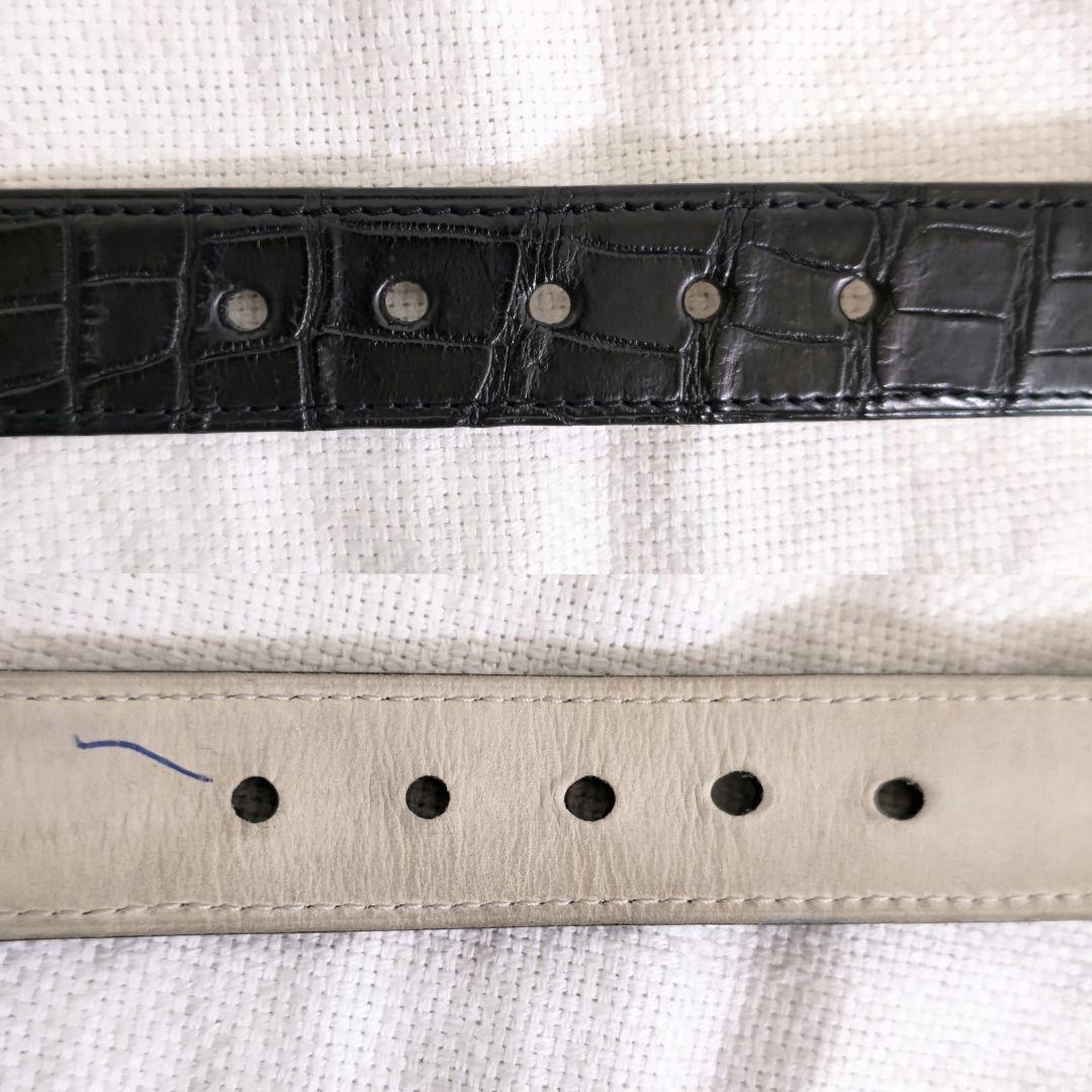 専用ジョンロブJOHN LOBBクロコダイルレザースクエアバックルベルト黒