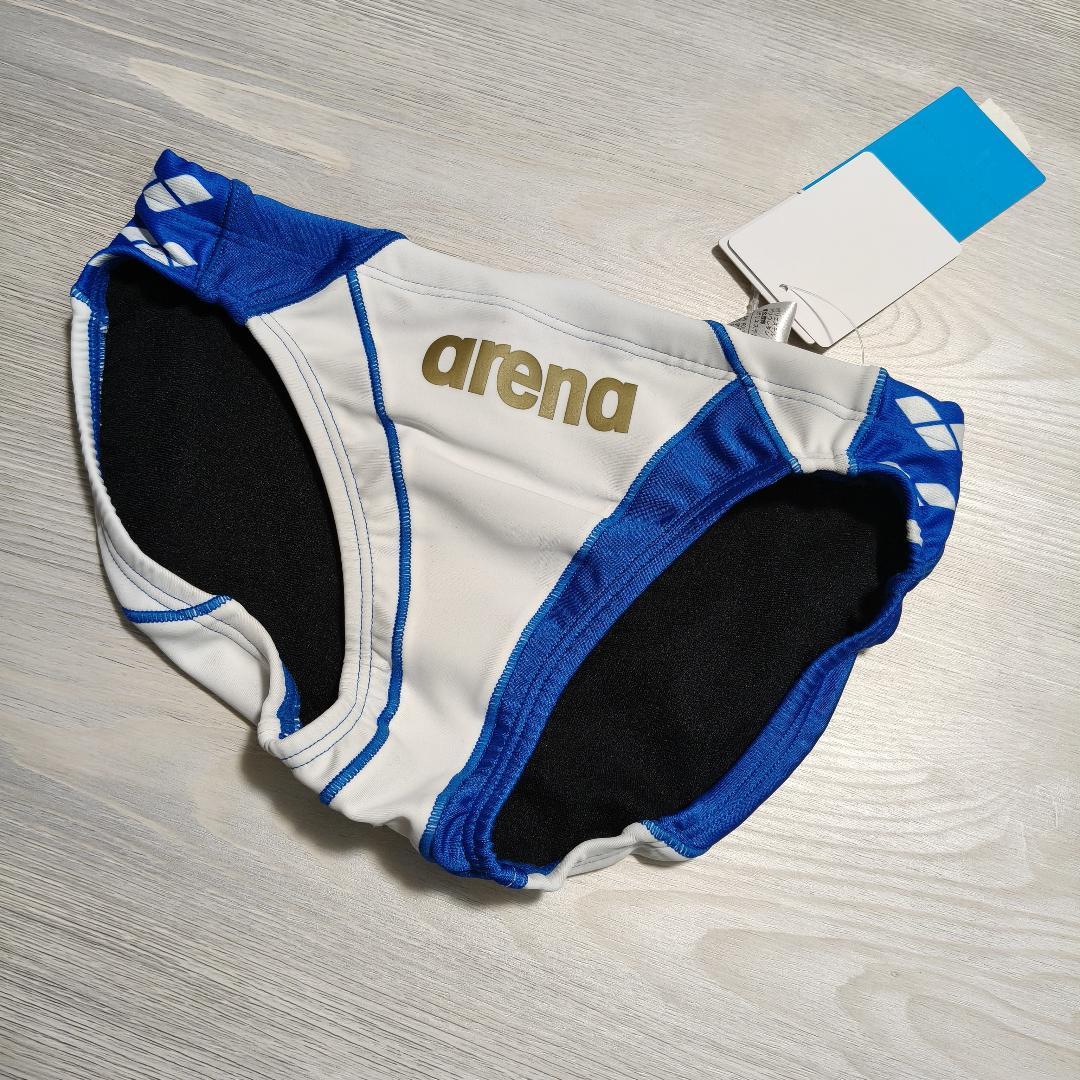Mサイズ メンズ 競泳水着 アリーナ arena 競パン フルダルUV 白青/金