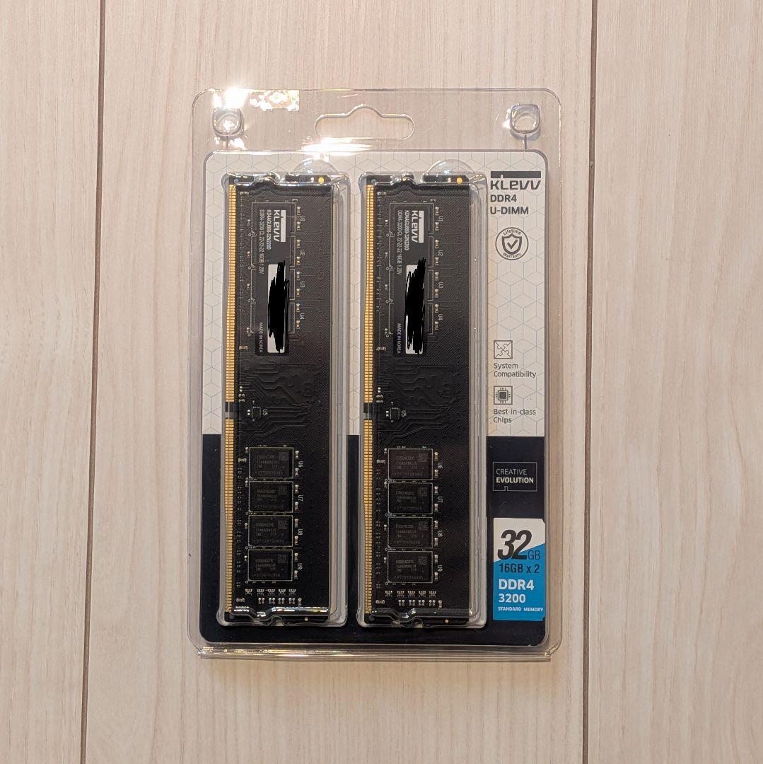 KLEVV DDR4 3200 32GB (2x16GB) メモリ KLEVV Bolt X DDR4 32GB (2x16GB) 3200MHz CL16 1.35V Gaming Desktop