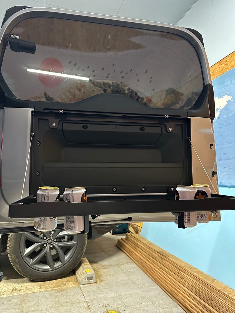 DEFENDER専用 リアゲートテーブル 折りたたみ カップホルダー付き 小売