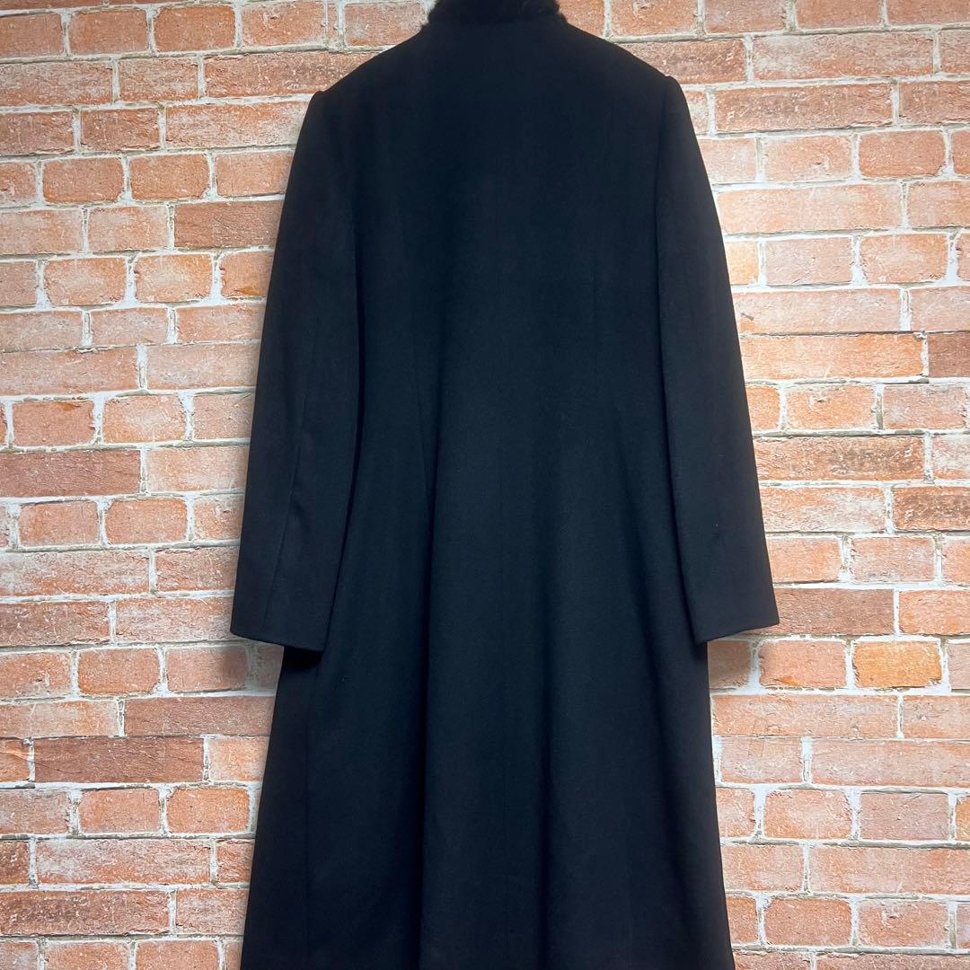 未使用級)カシミヤ100 ロングコート ハイセンス ミンクファー 比翼