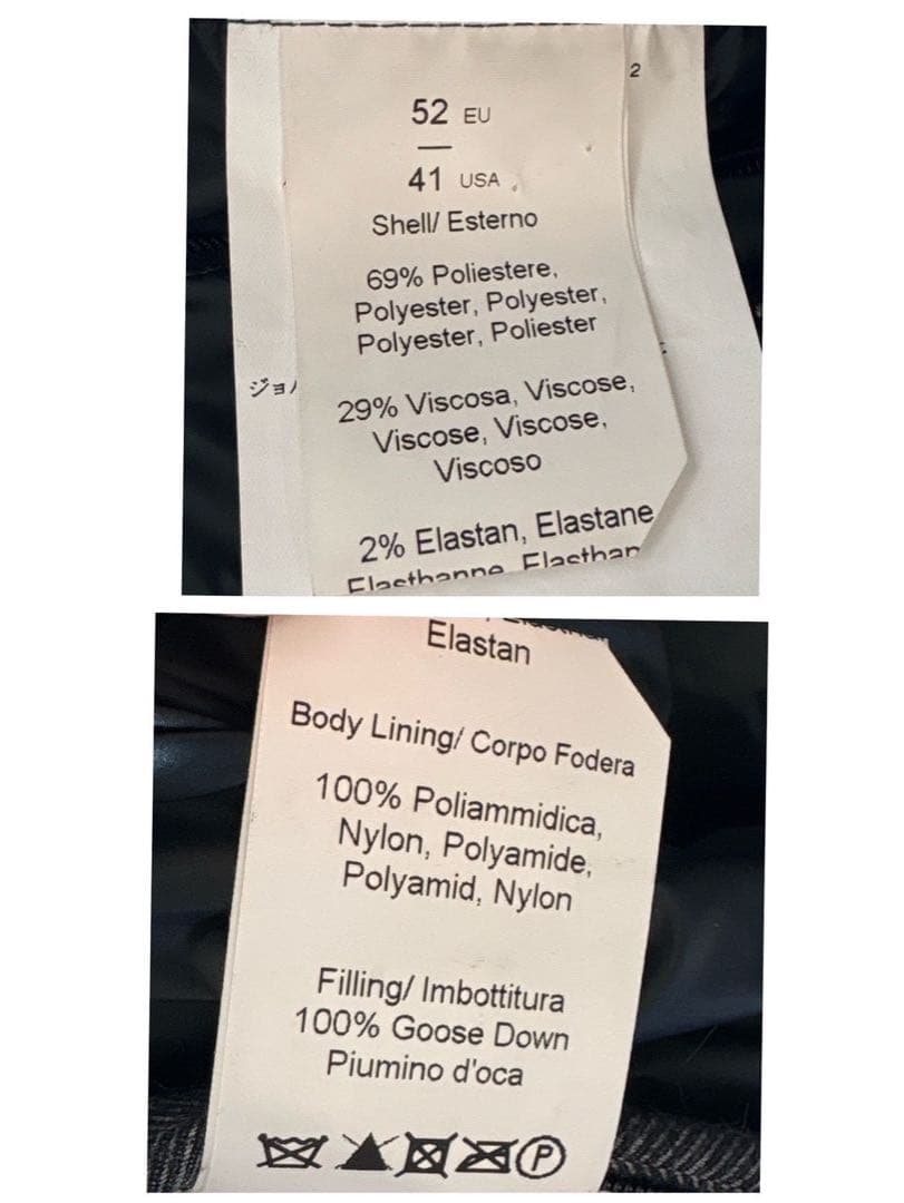 XL相当 2way アルマーニコレツォーニ ダウンジャケット ヘリンボーン