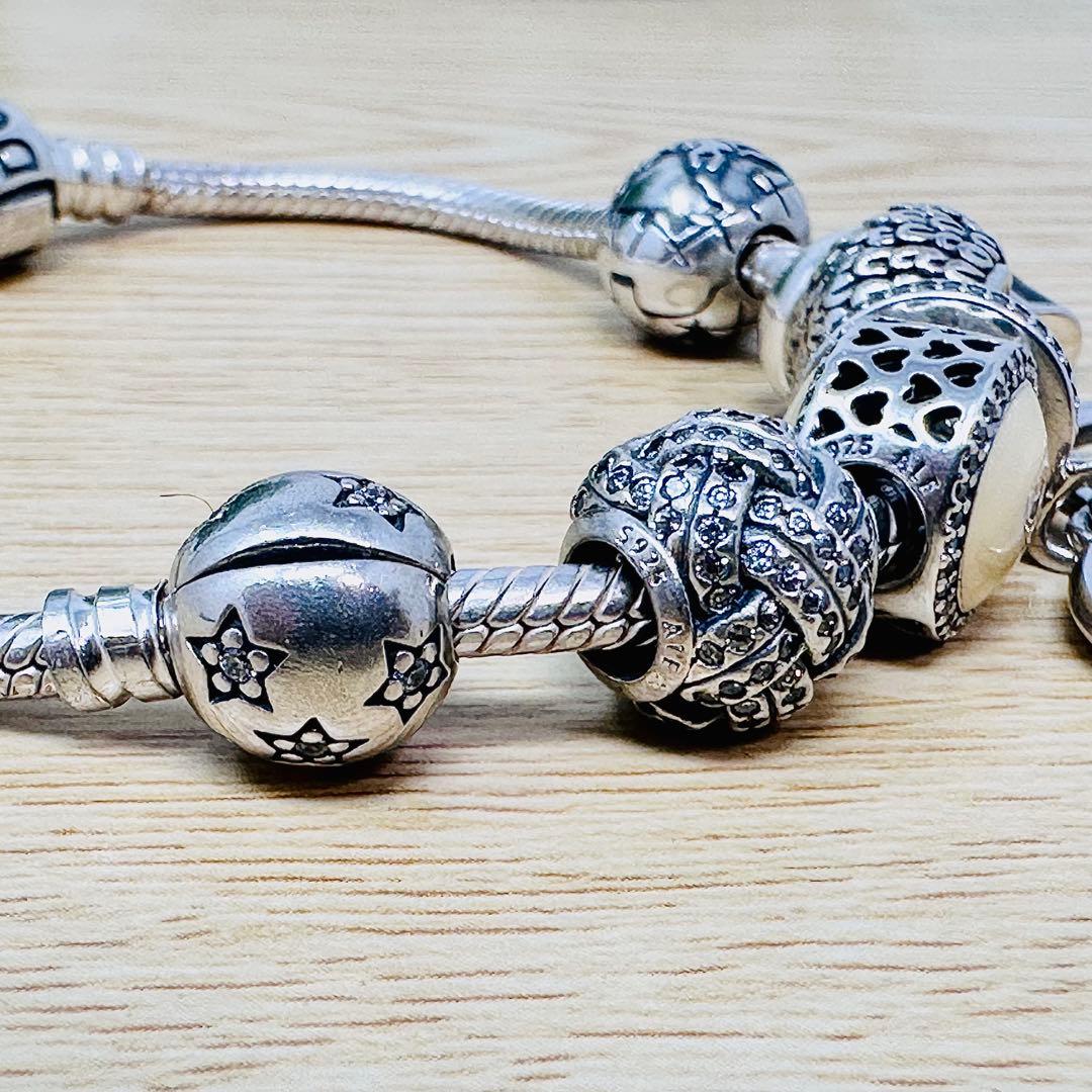 Pandora パンドラ チャーム7個付き シルバー ブレスレット 925 - メルカリ
