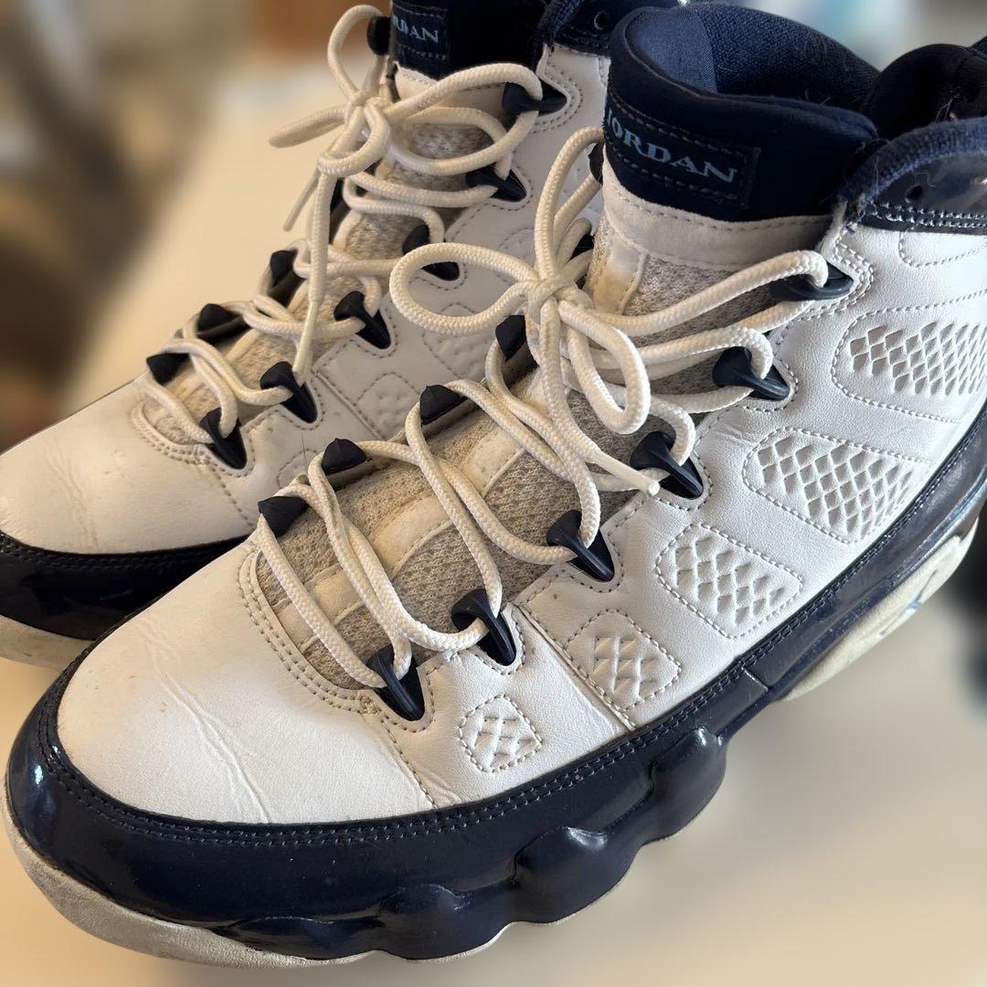 Jordan 9 ホワイト/ネイビー 27cm JORDAN BRAND AIR JORDAN 9 RETRO WHITE/UNIVERSITY BLUE-MIDNIGHT