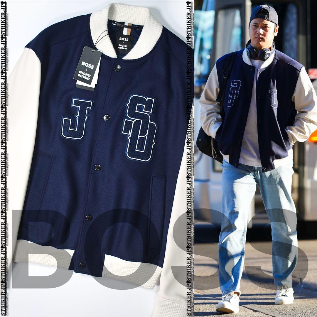 希少】BOSS 大谷翔平 本革 ウール ベースボールジャンパー サイズ52