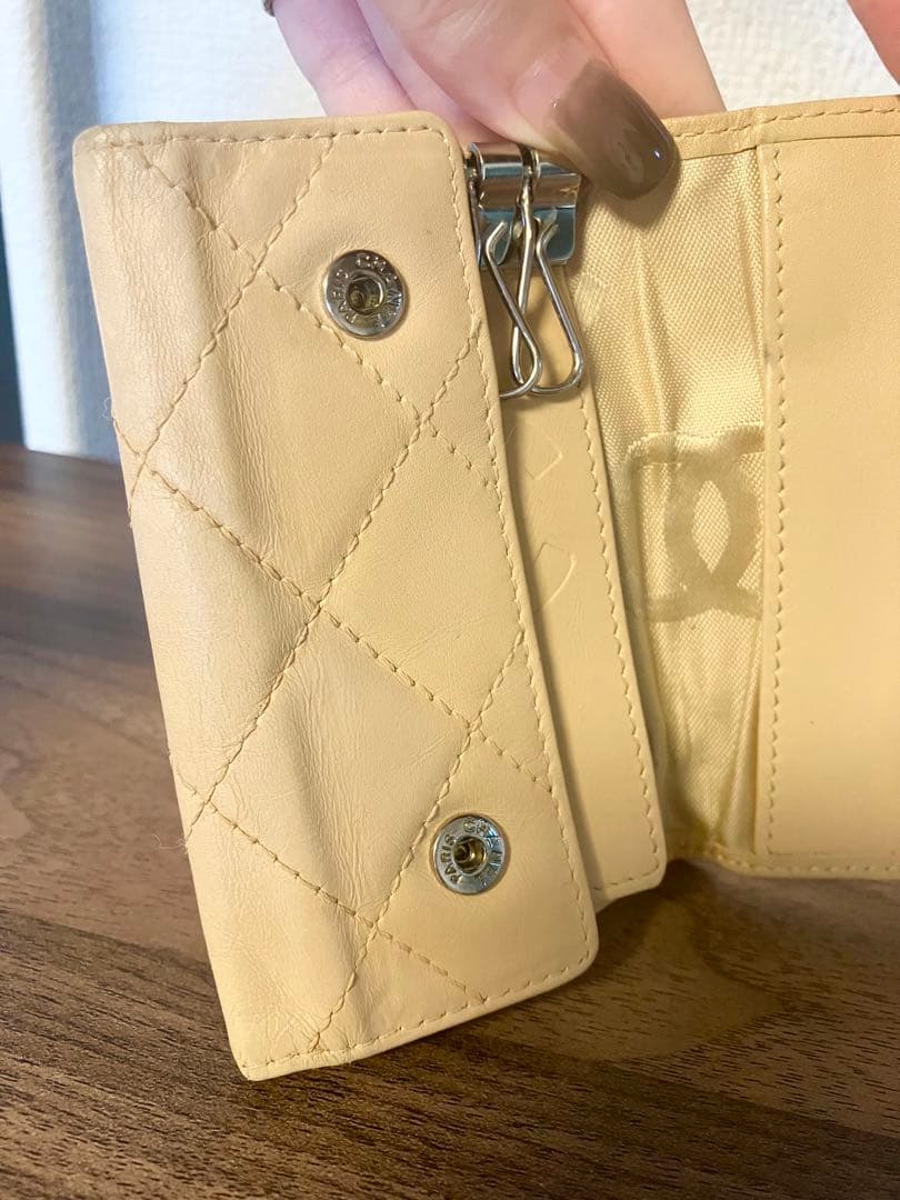 CHANEL シャネル カンボンライン キーケース ベージュ キャメル