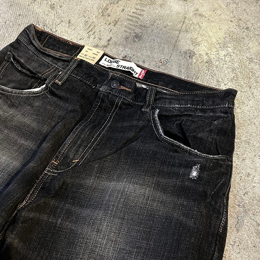 デッドストック Levi's 569 リーバイス デニム パンツ 黒 32x32