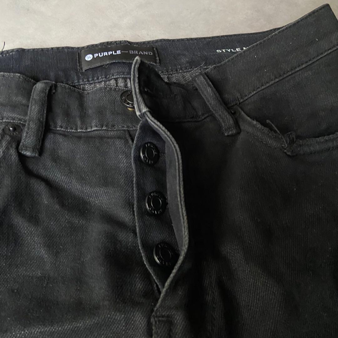 PURPLE BRAND グランジ ブラックスキニージーンズ P001 AW80