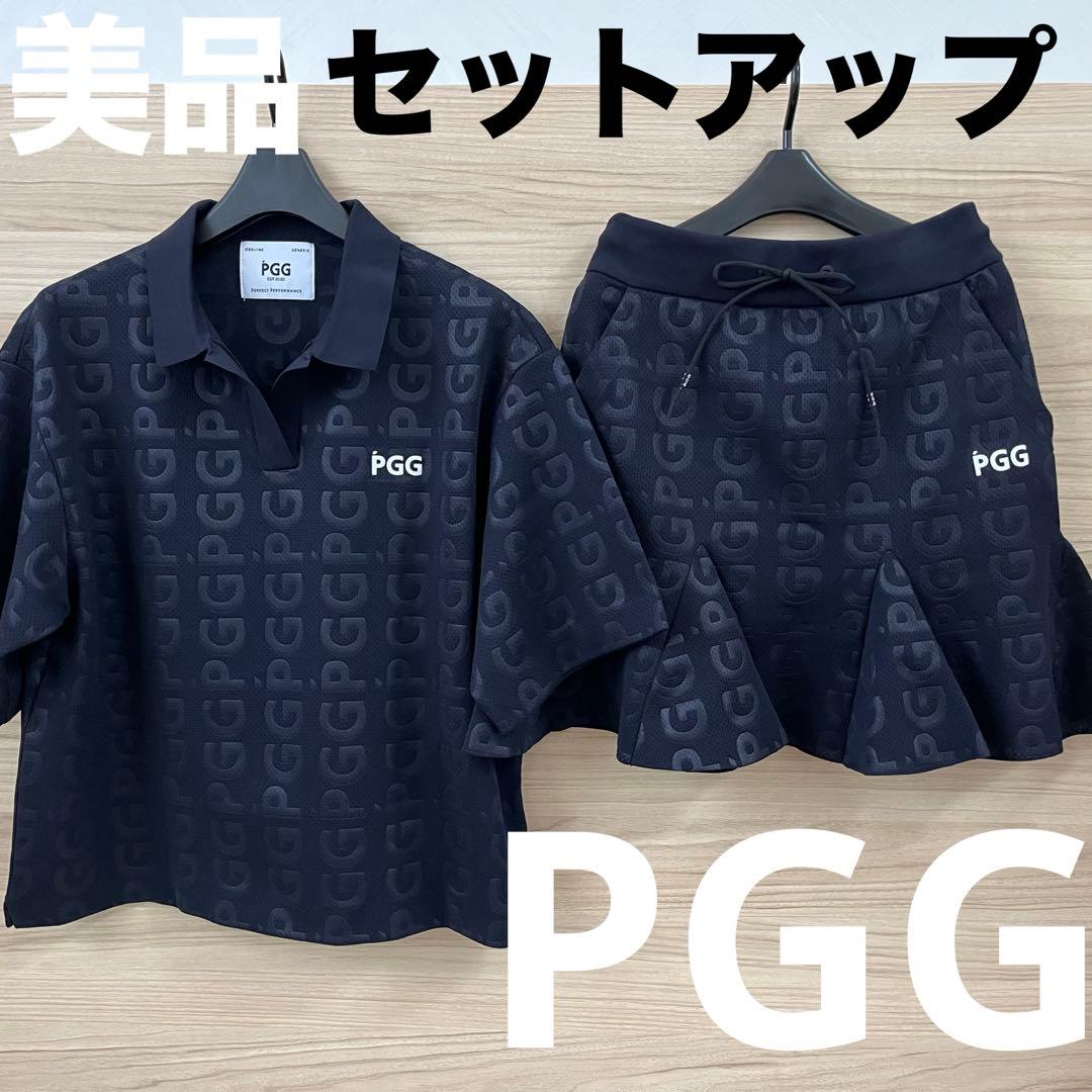 美品★70,400円 PGG パーリーゲイツ 上下2枚セットアップ ネイビー1 パーリーゲイツ】極美品 セットアップ ネイビー 5サイズ pgg メンズ