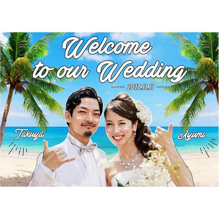 お洒落なウェルカムボード❤️似顔絵 似顔絵ウェルカムボード │ 結婚祝い おしゃれ似顔絵 POPEYE カップル