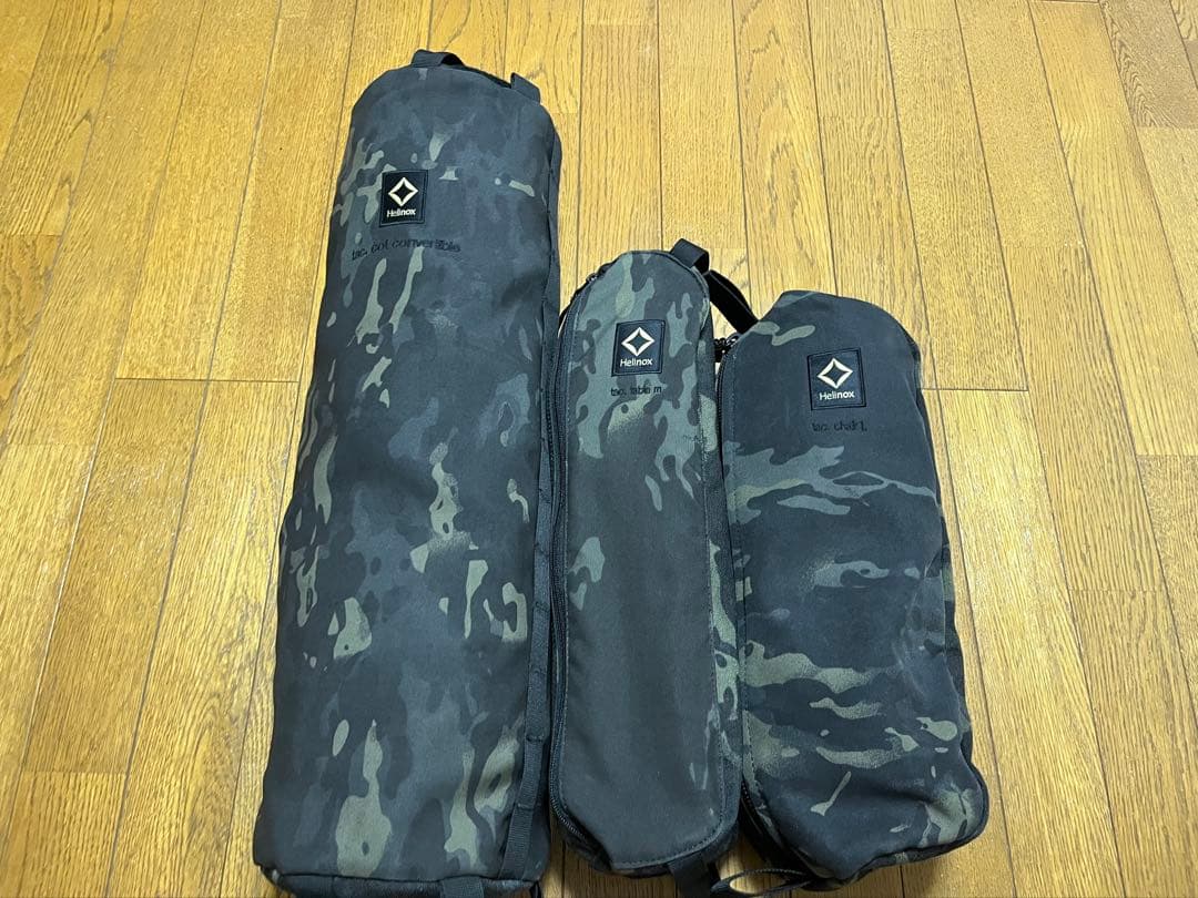 Helinox 希少 ブラックカモ コット テーブル チェア 3点セット ヘリノックス タクティカル サンセットチェア HELINOX TACTICAL SUNSET