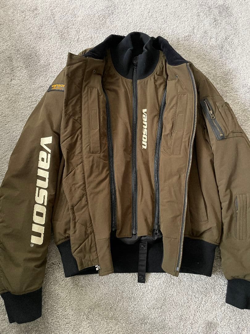 Vanson バイク用ワンジー 秋冬用 カーキ XLサイズ TVS2110W あ*き様