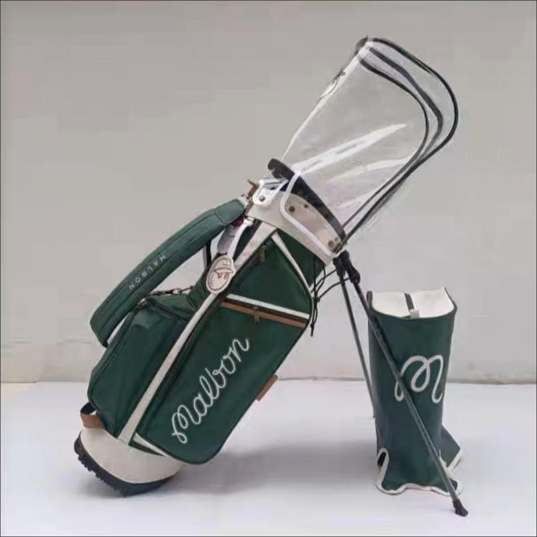 Malbon スタンド式ゴルフバッグ グリーン 防水 4.8kg