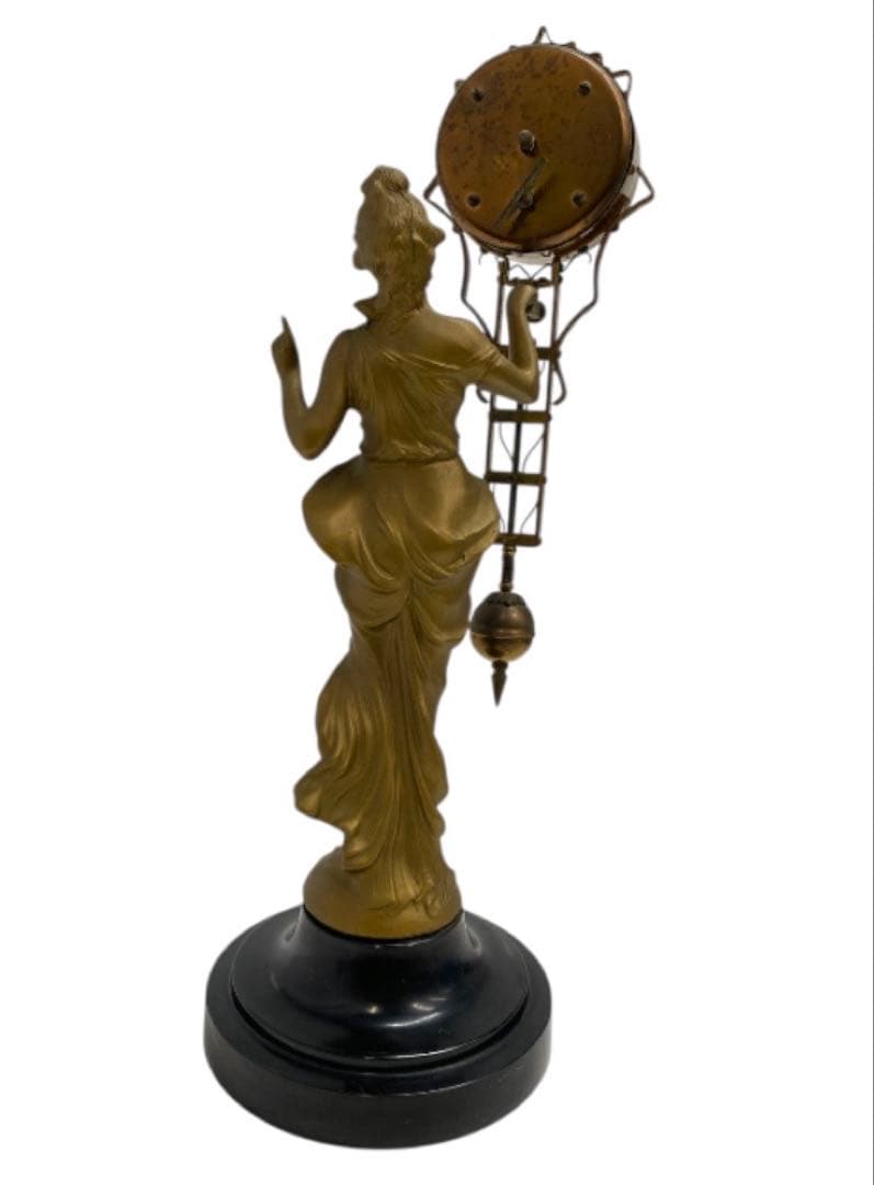 Fuji アナログ置時計 8DAY 手巻き 女神像 振り子 時計 25ス317の通販は