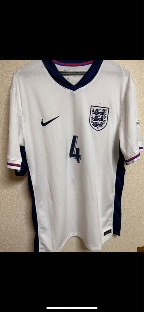 イングランド代表 Nike サッカーユニフォーム Rice 4 Lサイズ NIKE イングランド代表 2024 ユニフォーム ホーム 半袖 レプリカ #4