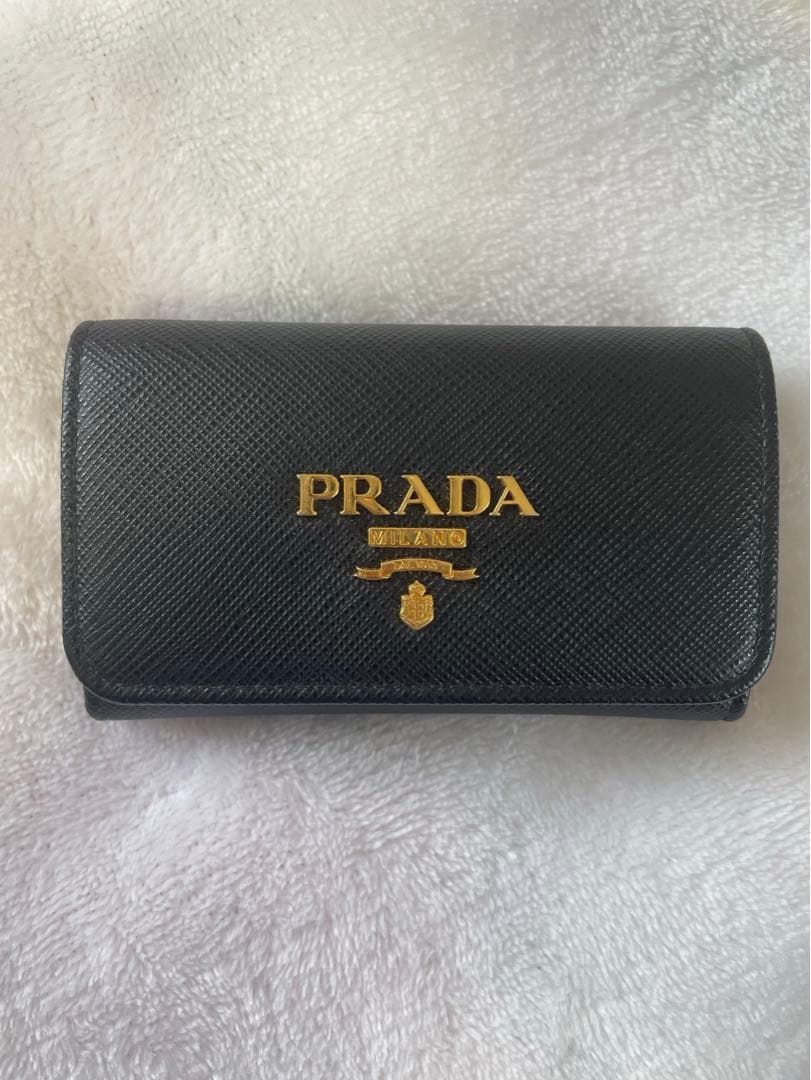PRADA ブラック レザー キーケース サフィアーノ PRADA（プラダ） サフィアーノレザー キーケース レディース メンズ 6