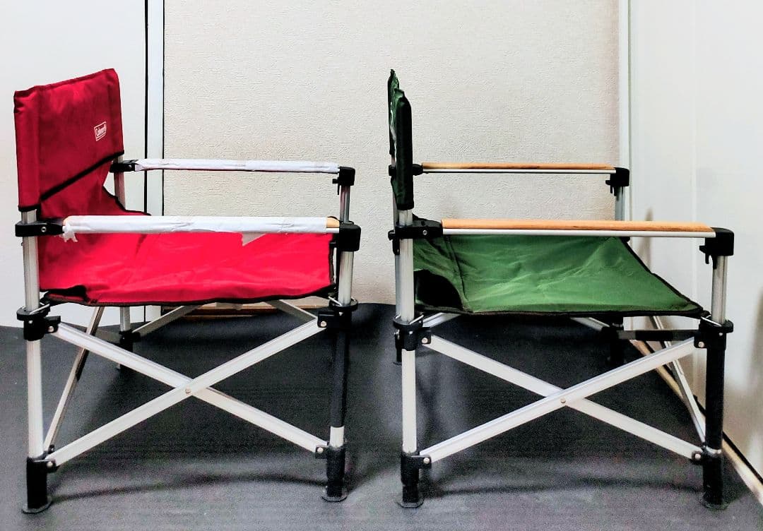Coleman 2wayキャンプチェアー 2点セット 赤新品 緑美品