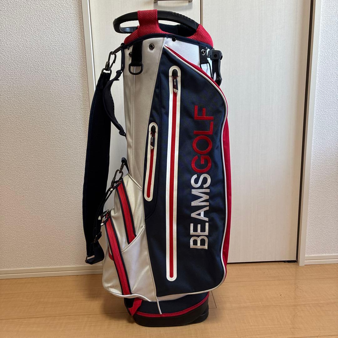 BEAMS GOLF キャディバッグ ネイビー/ホワイト/レッドの通販はau PAY