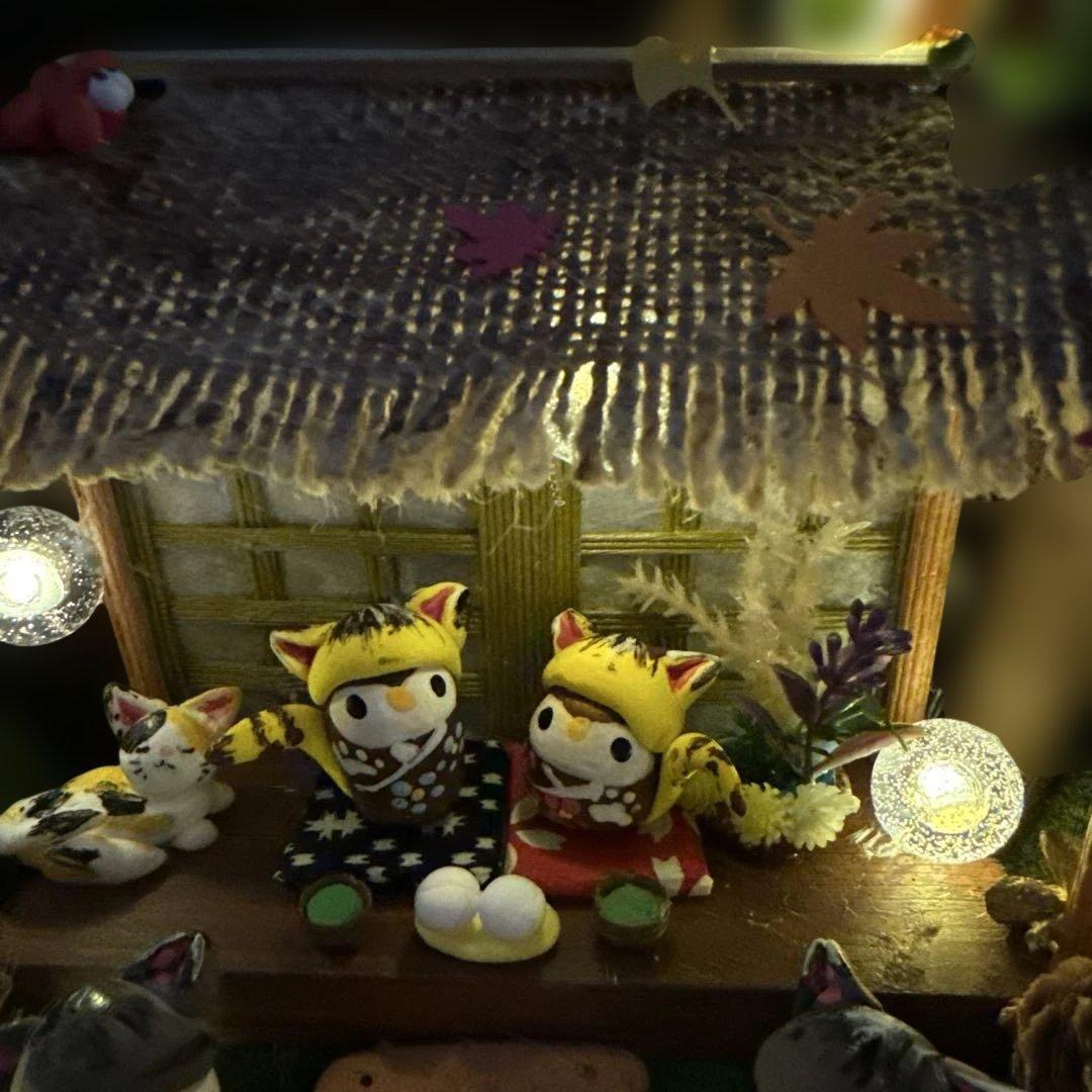 どんぐりアート♡お月見＆Halloweenねこ帽子BIGオブジェ♡ インテリア