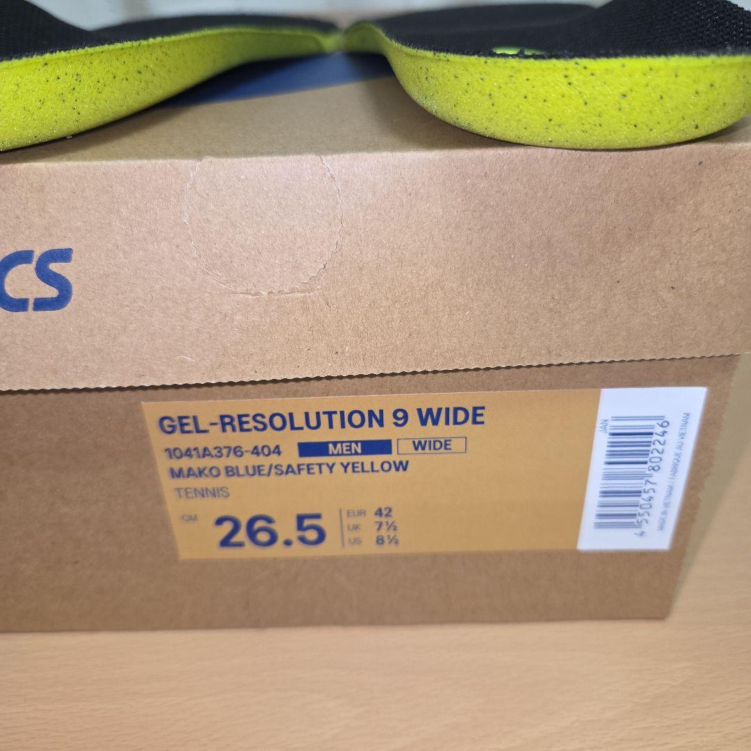 26.5cm WIDE ゲルレゾリューション9 AC 中古 テニスシューズ