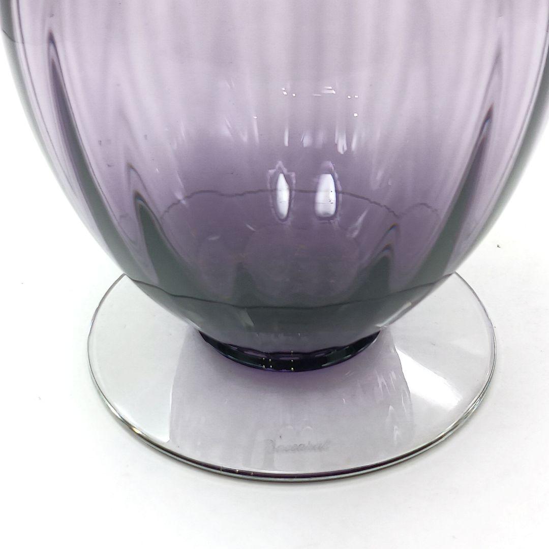 Y2119-4 バカラ アクアレーユ 一輪挿し 花瓶 パープル
