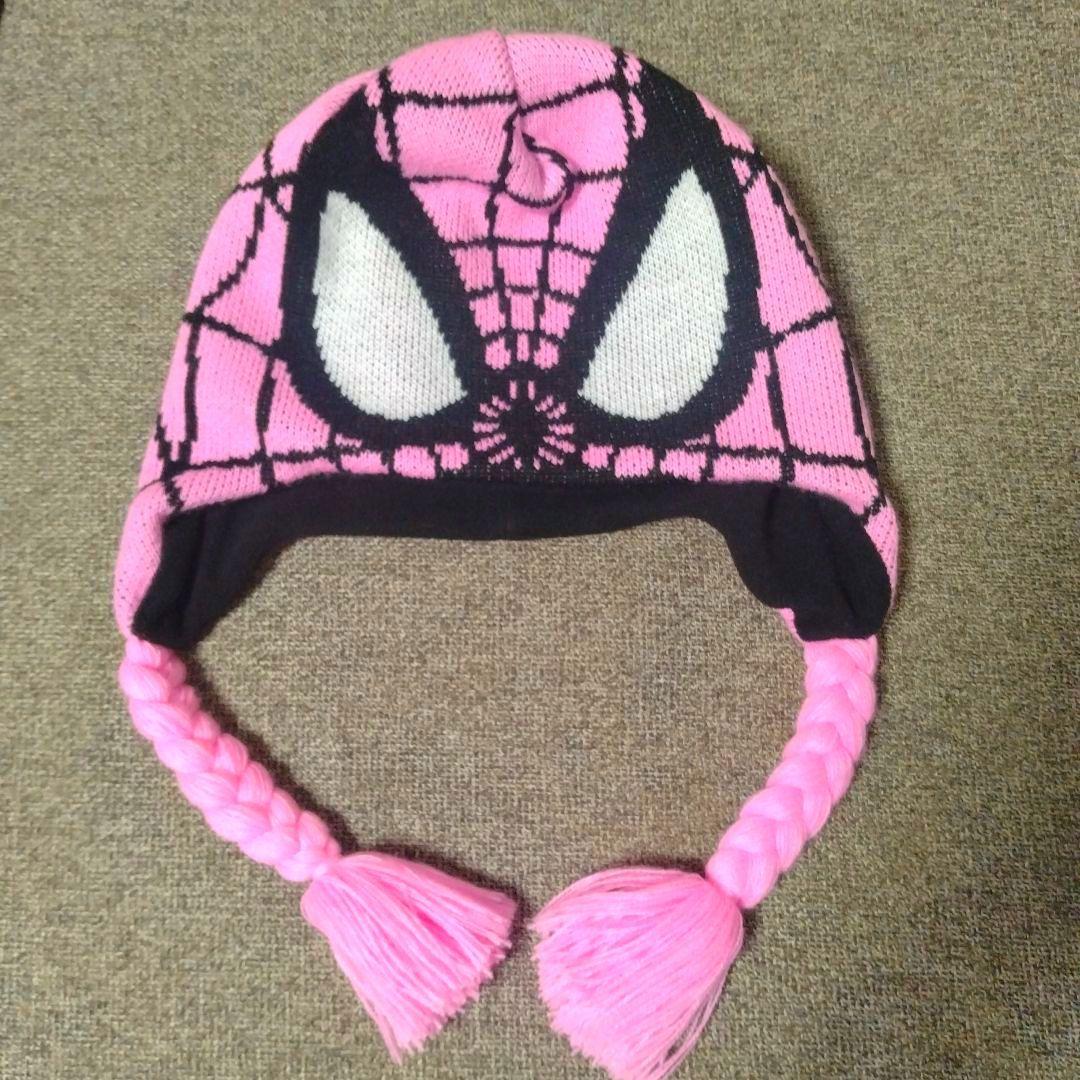 【とまと】スパイダーマン ピンク ニット帽 H&M スパイダーマン ニット帽 8-12Y スパンコール - メルカリ