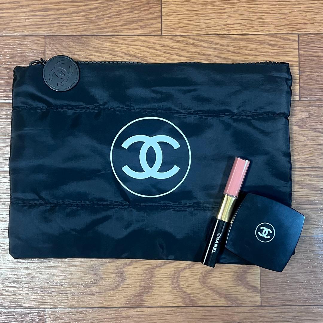 CHANEL シャネル ノベルティ ポーチ 黒 BIGサイズ - メルカリ
