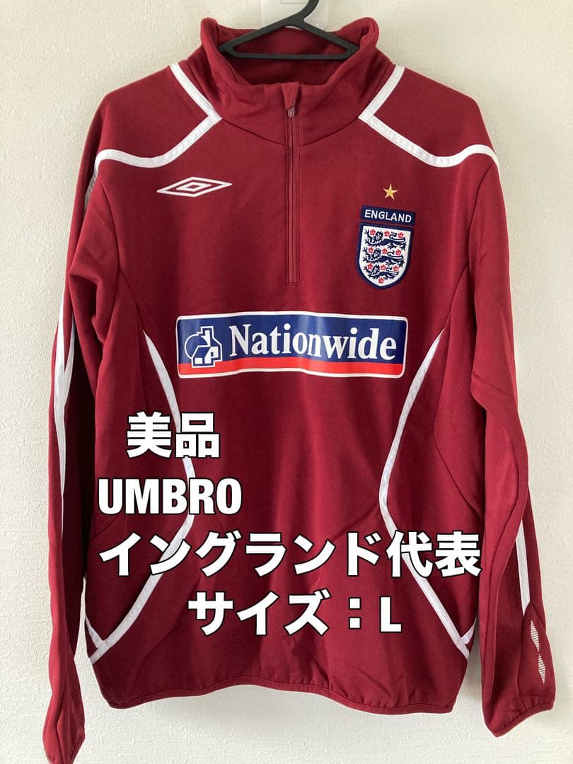 ☆美品☆送料無料☆UMBRO(アンブロ)イングランド代表トレーニングウェア☆ UMBRO (アンブロ) サッカーウェア(トップス) メンズ SIZE L レッド