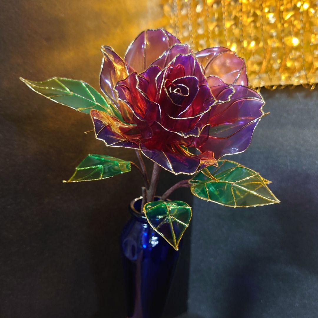 涼☆グラデ1輪薔薇 アメリカンフラワー レトロ デコトラ トラック用品