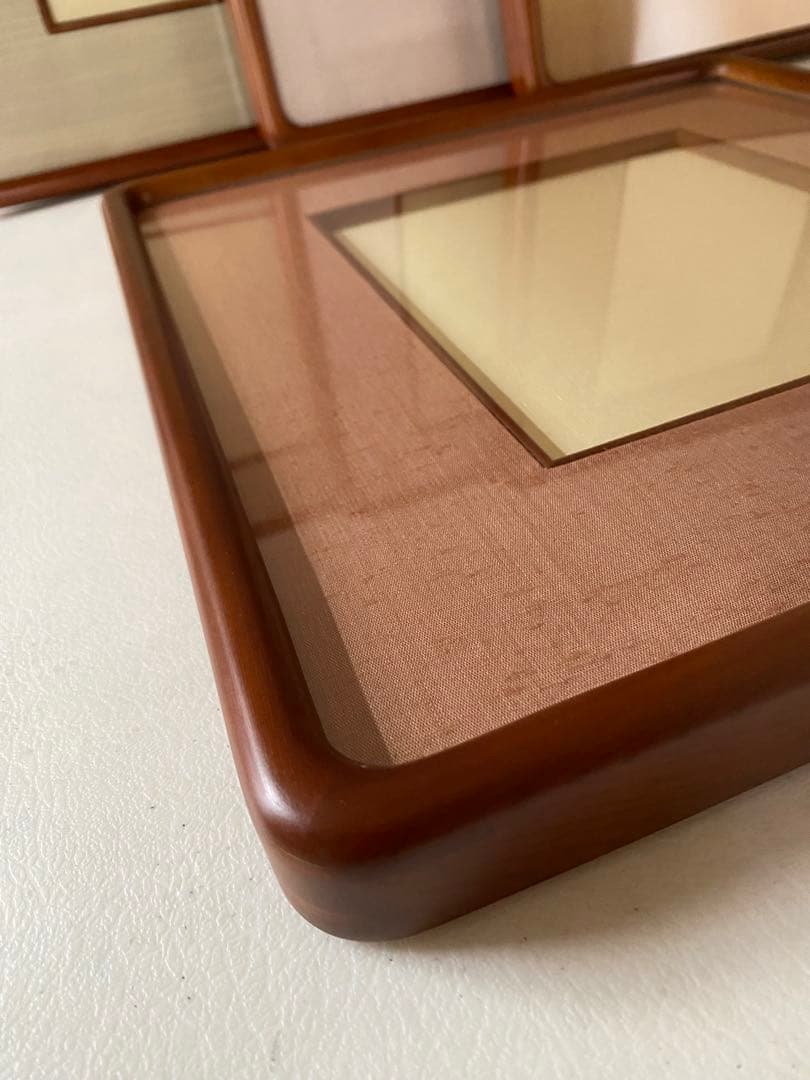 木製 額縁 5枚 隅丸 色紙額縁 未使用 書道 ①