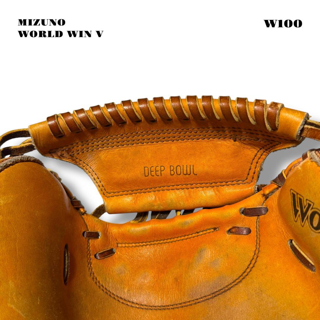 希少品！ 旧ミズノ キャッチャー ミット 捕手 オレンジ ワールドウィン