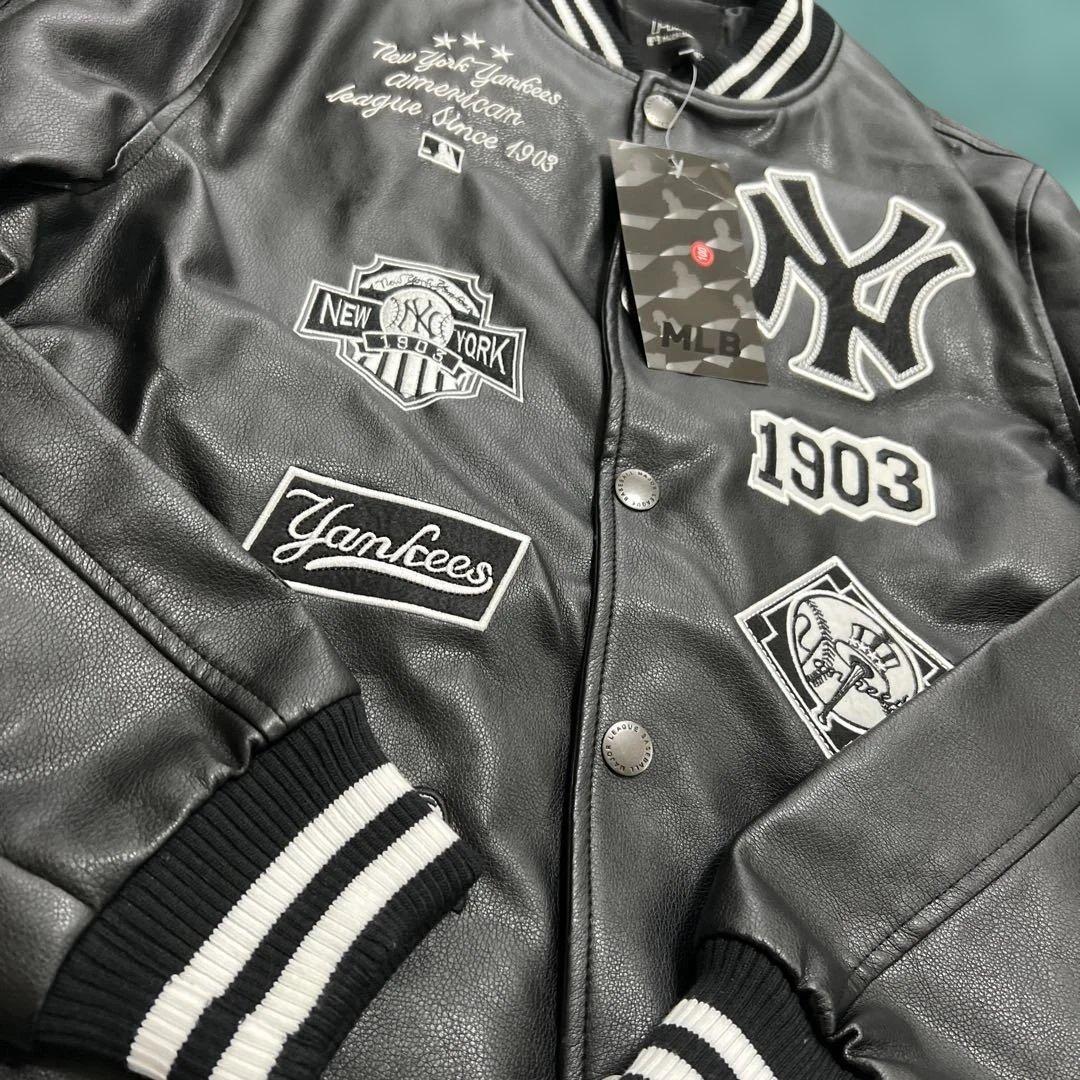 Yankees レザー スタジャン 黒 サイズ100 新品 安い 価格