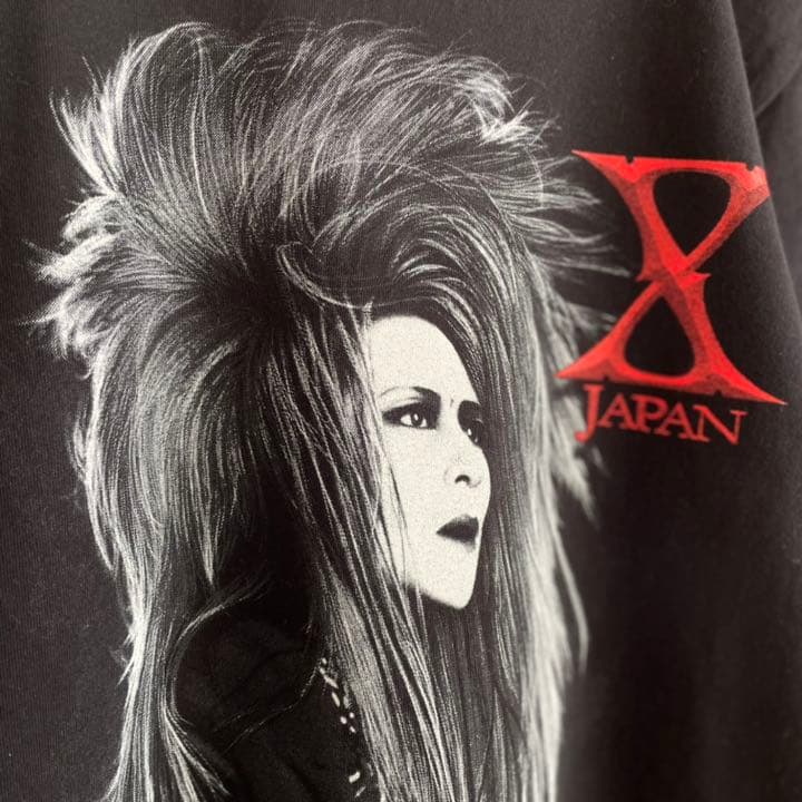 X JAPAN hideさん ビッグプリント 古着 黒 Tシャツ - メルカリ