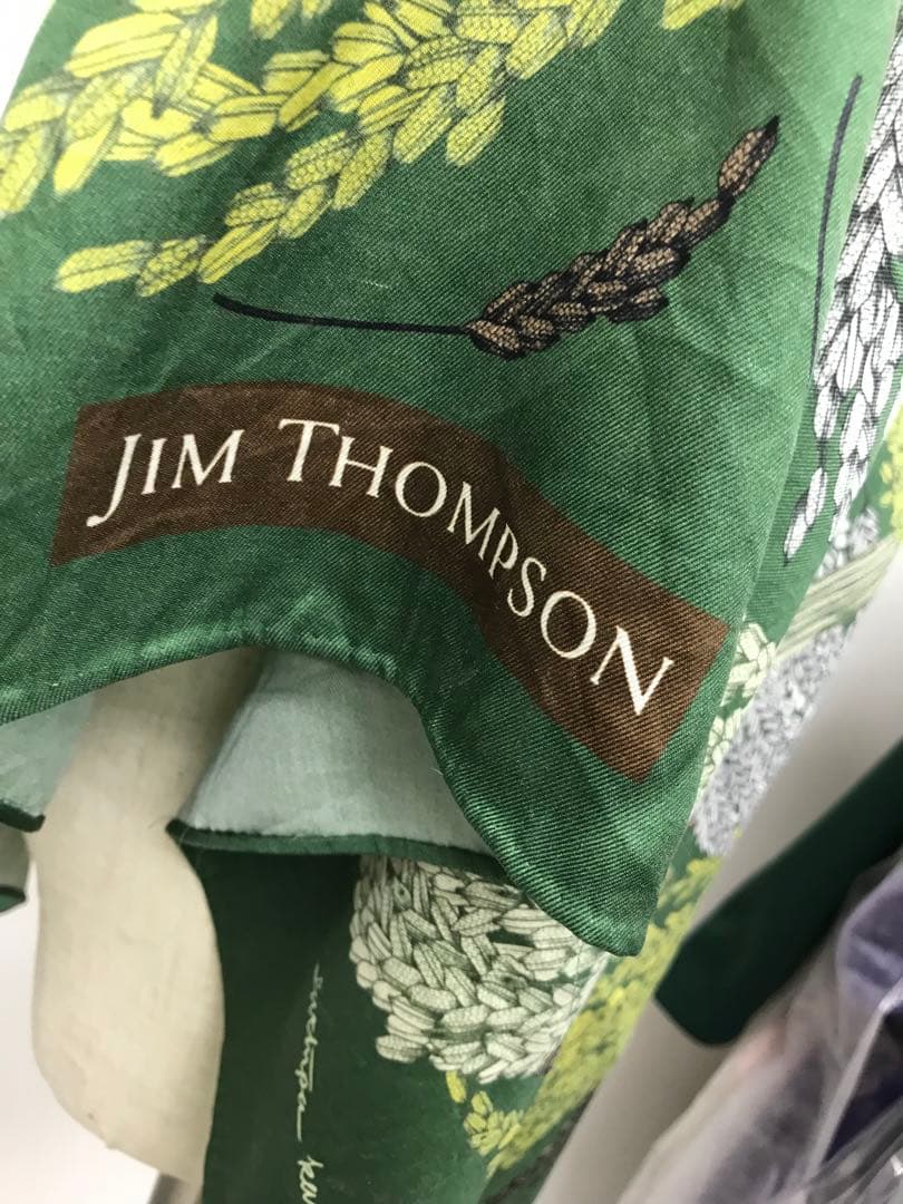 ジムトンプソンタイシルクライススカーフショールストールグリーン