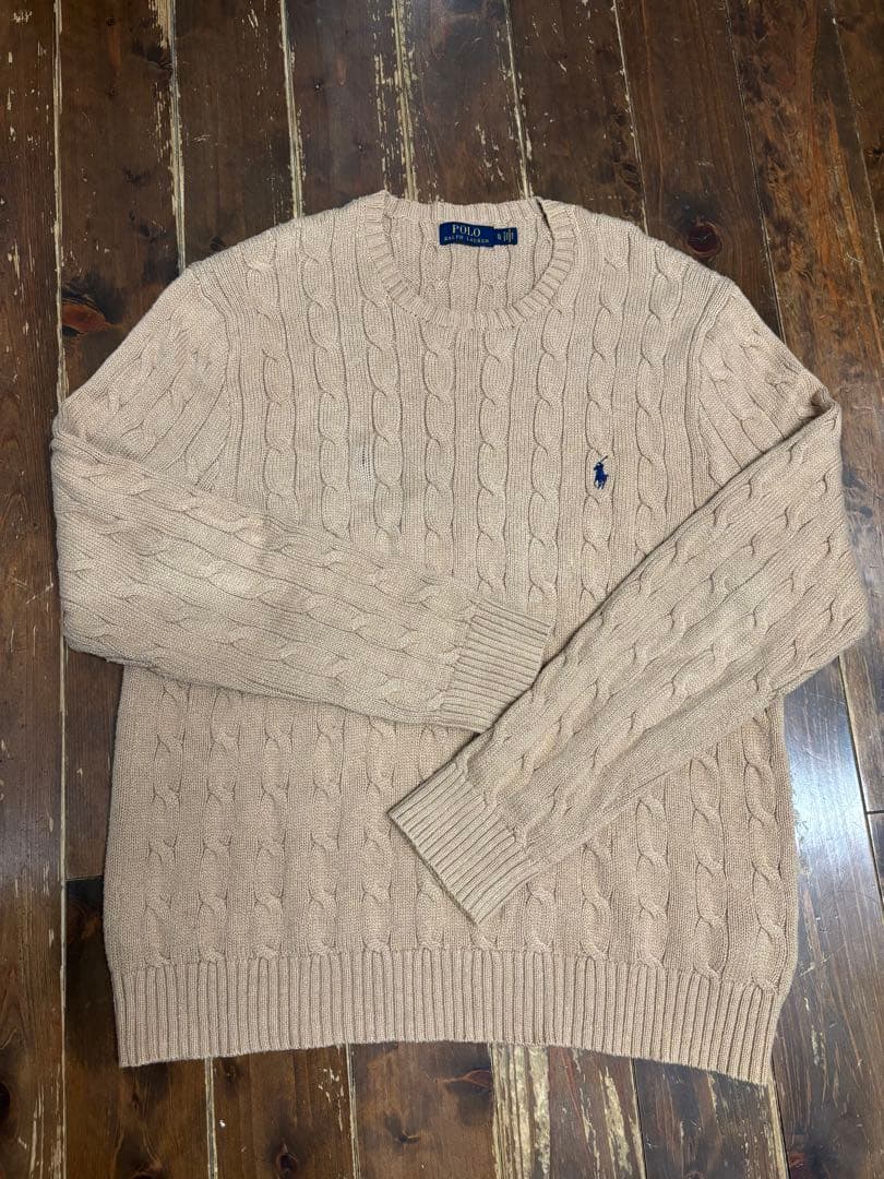ポロ・ラルフ・ローレン ケーブルニットセーター ベージュ - メルカリ