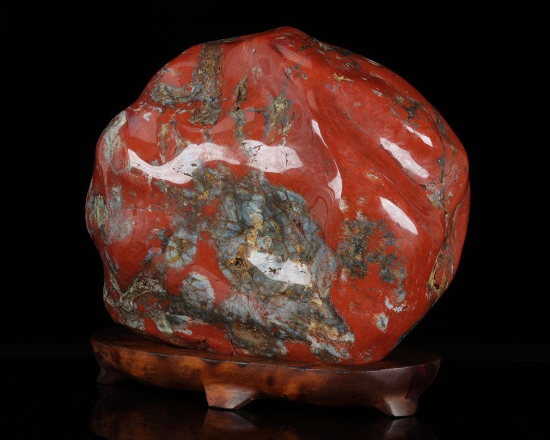 【希少・美石】佐渡 錦紅石 錦石 赤玉石　赤石 水石 原石 鑑賞石 25.8kg