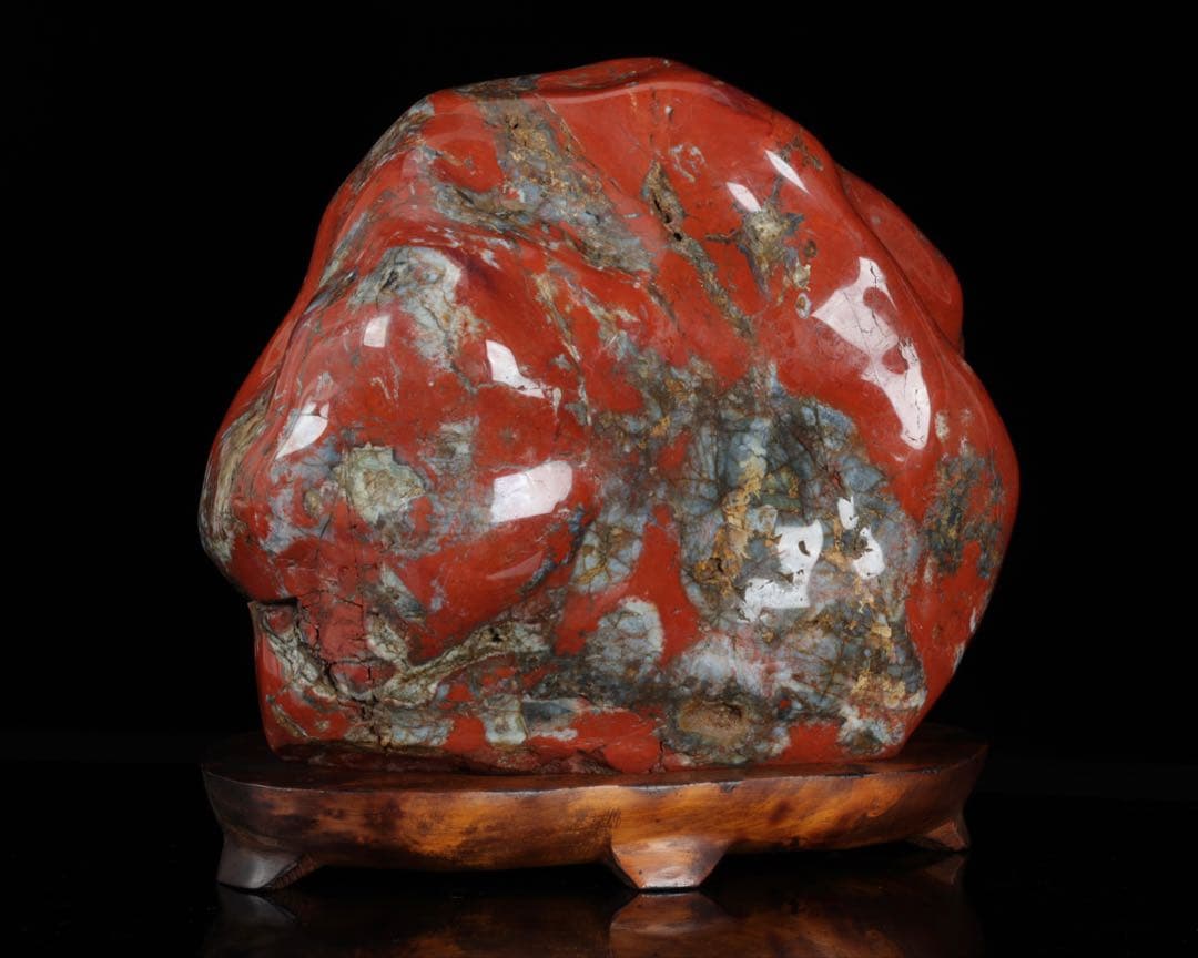 【希少・美石】佐渡 錦紅石 錦石 赤玉石　赤石 水石 原石 鑑賞石 25.8kg