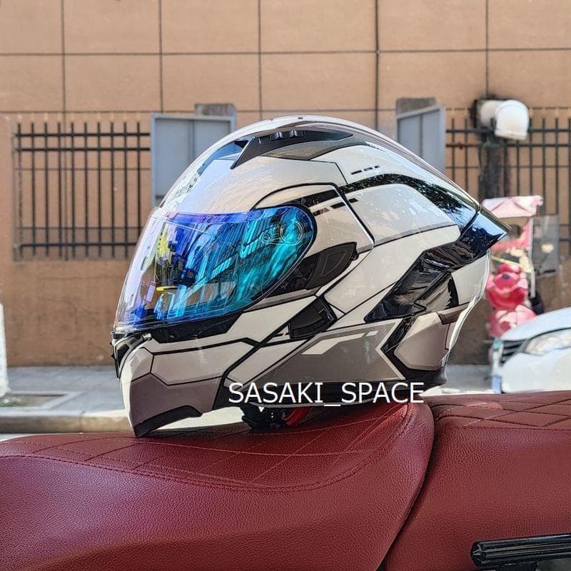 多機能 バイク ダブルレンズ システム フルフェイスヘルメット　Lサイズ Amazon.co.jp: フルフェイスオートバイヘルメットモトクロスレーシング