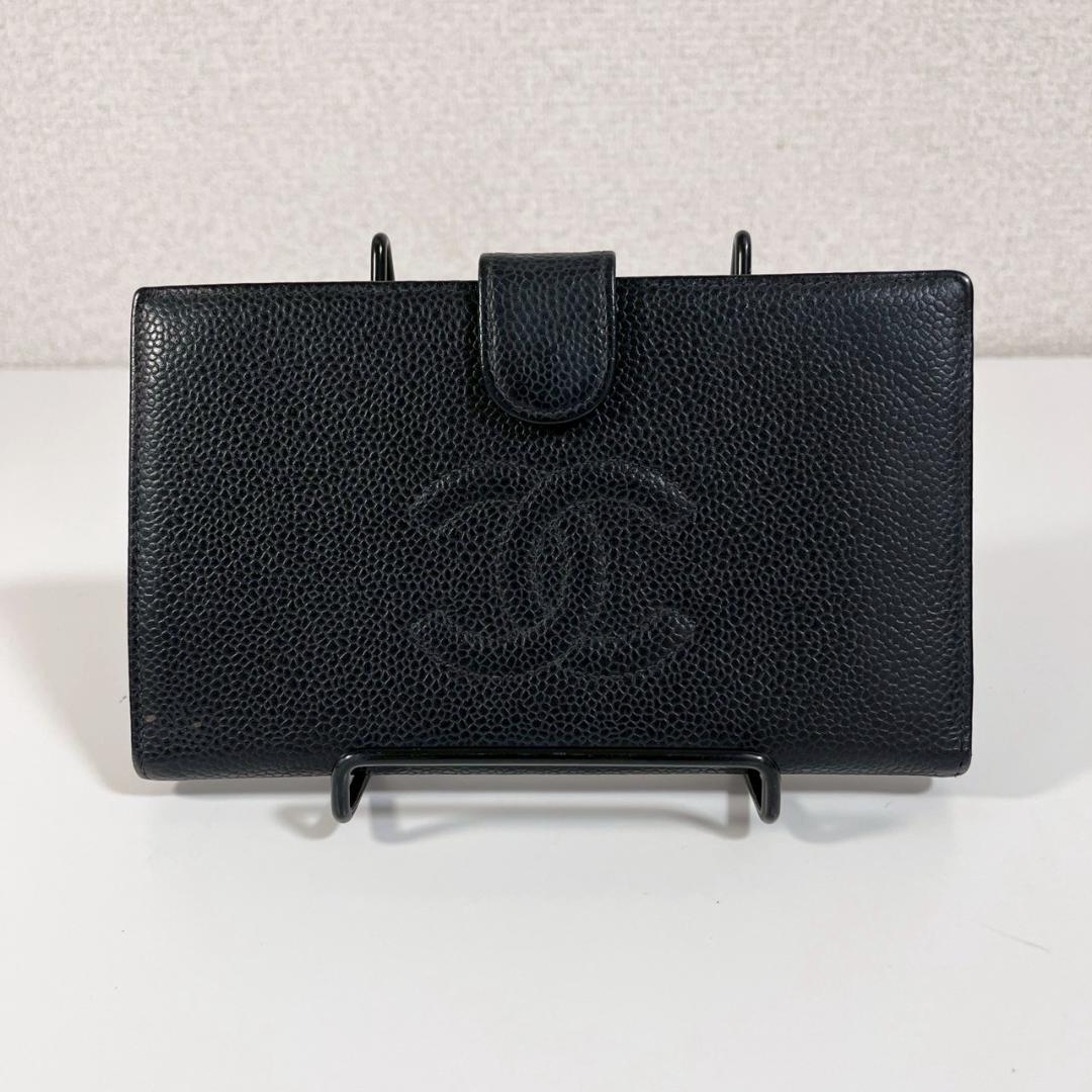 CHANEL シャネル 長財布 ブラック 黒 キャビアスキン ココマーク