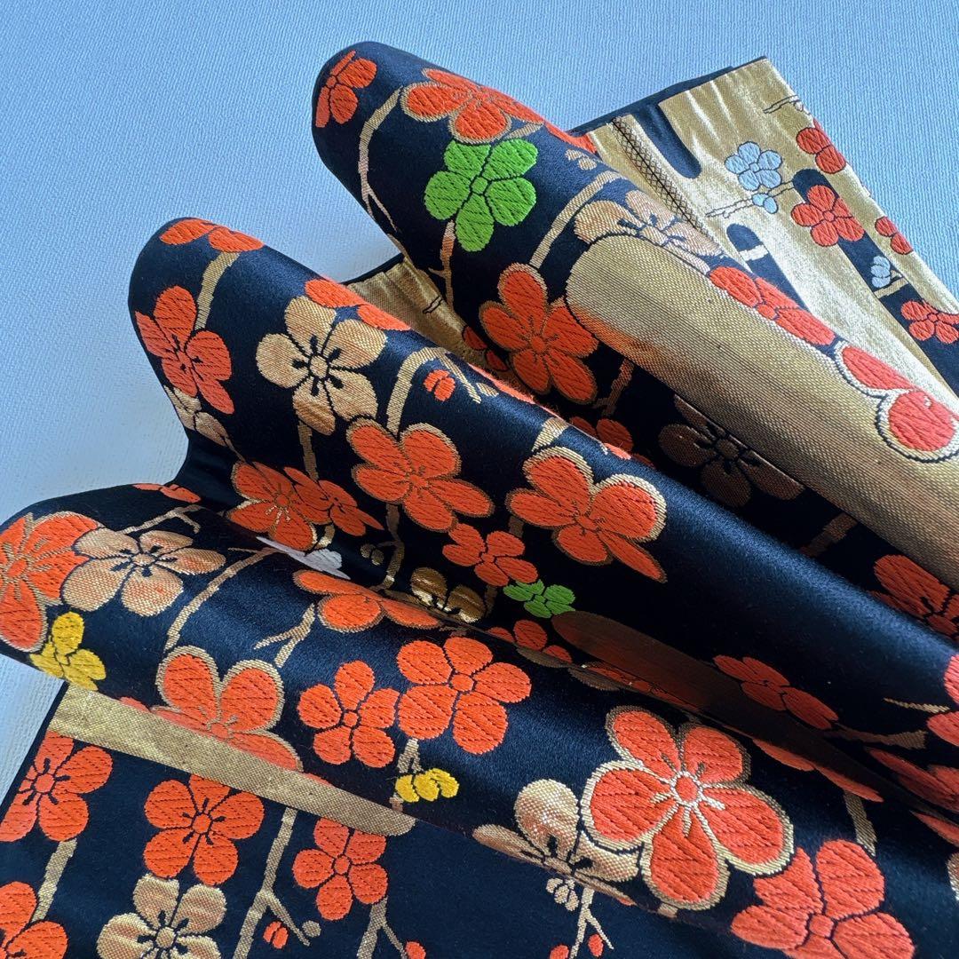 七五三 7歳女の子 フルセット きものピンク 帯黒地 正絹 簡単半襟 7281