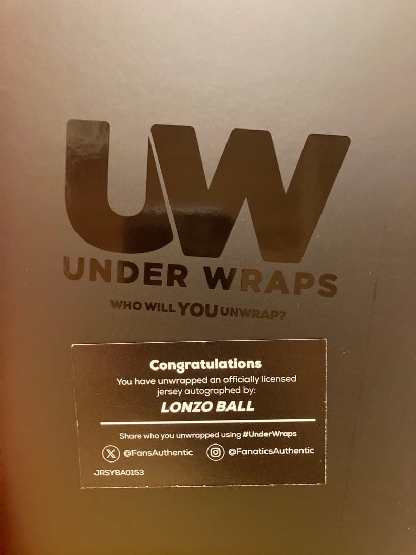 ロンゾ•ボール NBA 直筆サイン ユニフォームUnder Wraps