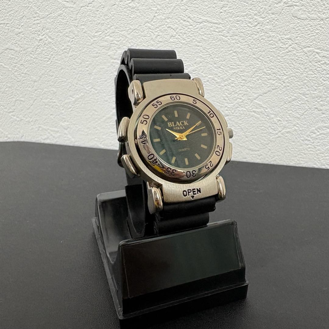 レア非売品】ブラックニッカ 2Way 腕時計 方位磁針 ラバー製ベルト