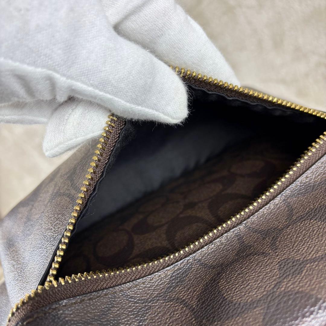 極美品 コーチ COACH リュックサック PVC×本革レザー シグネチャーの